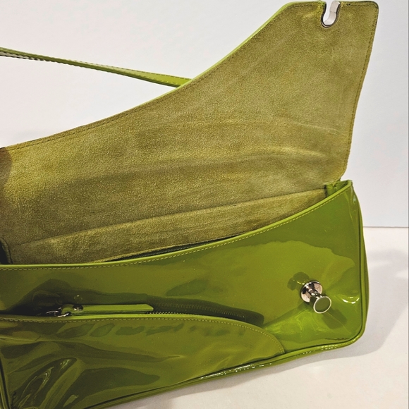 Furla - Patent Leather Shoulder Bag in Green - *Please Read* - Picture 7 of 11